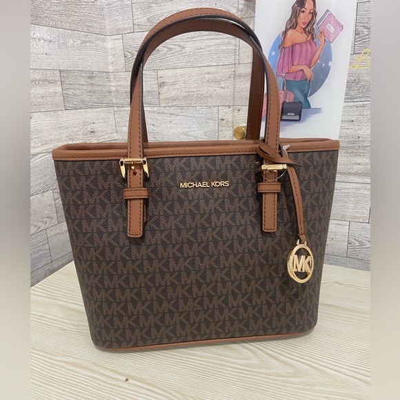 Handbags - Michael Kors Brown Jet Set XS Carryall Tote